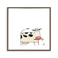 Framed Canvas Wall Art Cartoon Pattern Canvas Prints Home Artwork Decoration for Children's Room,Bedroom - 16x16 inches