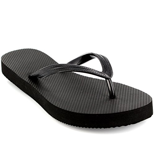 plain black flip flops