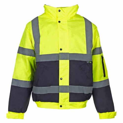 Supertouch 35546 HI-VIS 2-Tone Bomber Jacket - Yellow/Navy Blue