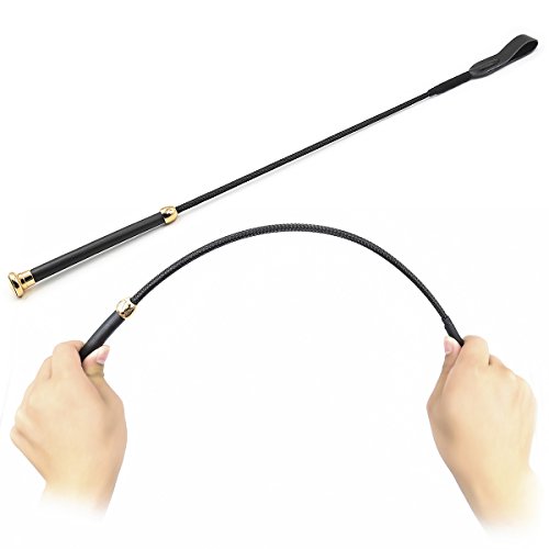 HOT TIME Horse Riding Crop, Horse Whip with Leather Slapper, Jump Bat Whip, Crops - 24.5in