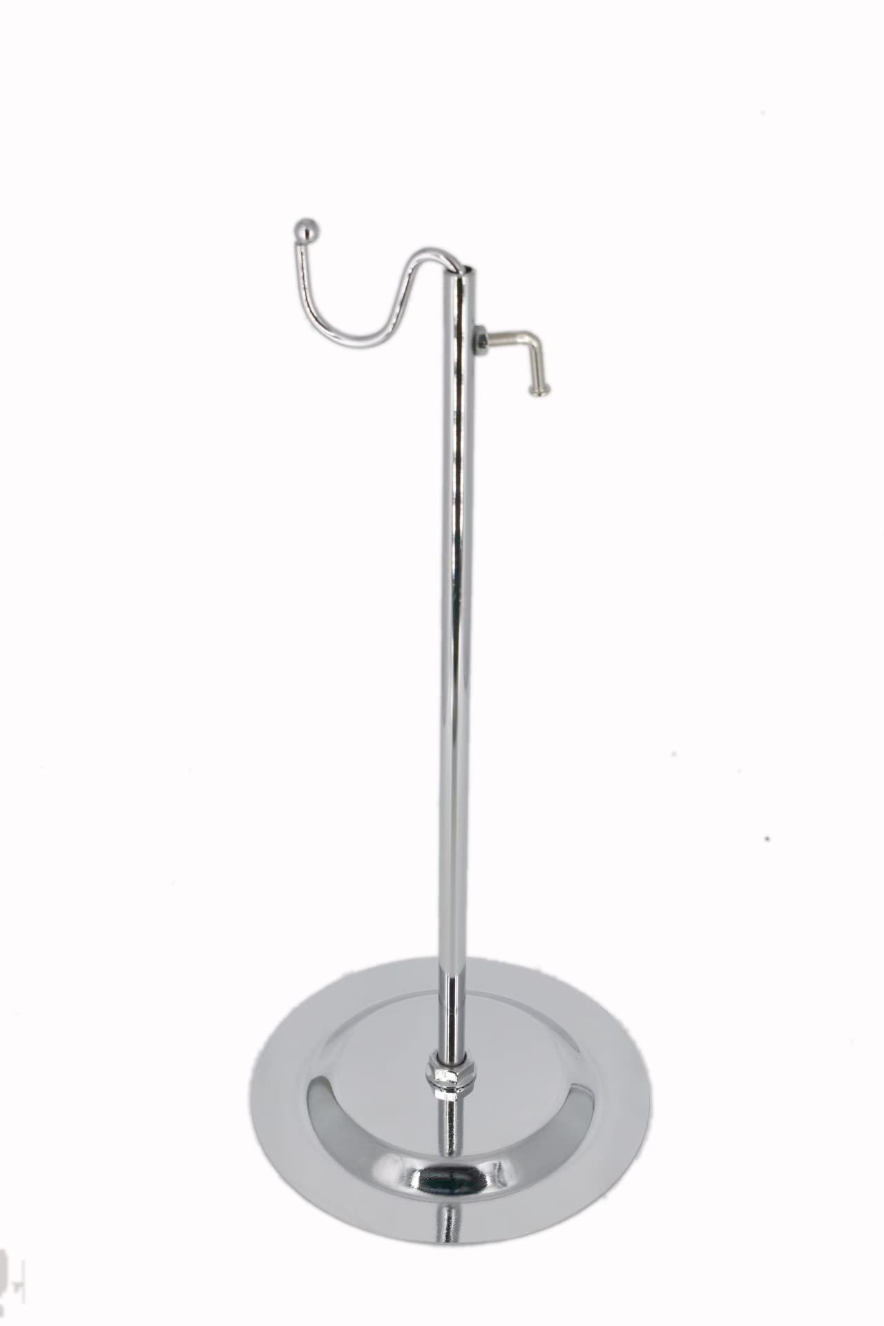 Single Hook Adjustable Chrome Countertop Handbag Display Stand Hanger for Purses, Hanging Forms, Accessories
