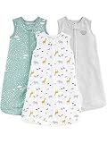 Simple Joys by Carter's Baby 2-Pack Microfleece or 3-Pack Cotton Sleepbag, Grey/Mint/Animals Green, Medium: 6-9 Months, 12.5-21 lbs
