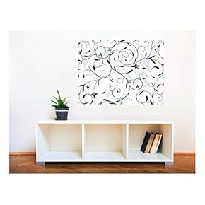 Removable Wall Sticker/Wall Mural - Seamless Floral Pattern | Creative Window View Home Decor/Wall Decor - 24"x32"