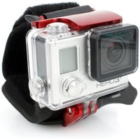 Diving Waterproof Housing Wrist Strap Band Mount with Aluminum Made Snap Latch, Tripod Mount and Plastic Screw for GoPro Hero 3+, Hero 3 Plus, Hero 4 Camera - Red