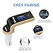 LDesign FM Transmitter, Bluetooth Wireless in-Car FM Radio Adapter Car Kit with Hand Free Call | Stereo 4 Modes Music Play | TF Card &U-Disk Reading Applicable for All Smart Phones -Gold