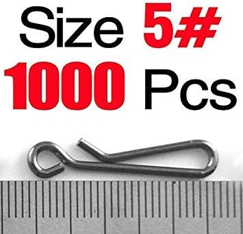 Sellify Fishing Lures - 1 Bag(500/1000pcs) Hanging snap Fishing Swivel Connector Tackle Accessories Wholesale 0# 1# 2# 3# 4# 5# 6# - (Color: 1000PCS 5) : 1000PCS 5