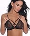 Buitifo Women Lace Bra Sexy Bralette Strappy Soft Bustier Lingerie (M, Black 3)