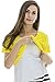 Bearsland Women's Maternity Nursing Dress With Shirt Over Top,Yellow,Medium