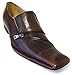 Alberto Fellini Hlm-02 Men's Dress Shoes Loafers Slip on Tapered Toe Fashion Italian Style Casual Zipper Shoes, Black, Brown, Burgundy