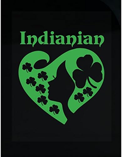 Indianian St Patrick Day Girl Heart Irish Green - Sticker