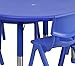 Flash Furniture 33'' Round Blue Plastic Height Adjustable Activity Table Set with 4 Chairs