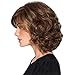 Oufenli Short Bob Hair Wig 11'' Short Curly Hair Heat Resistant Fiber Synthetic Natural As Real Wig for Black White Women Daily Costume Cosplay Wig (Brown) (Brown)