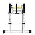 YouHeng Telescopic Ladder with Stabiliser Bar Slow Down Design Telescoping Ladder Prevent Pinch Fingers EN131 Certified Multi-Purpose Ladder with Intelligent Locking Mechanism