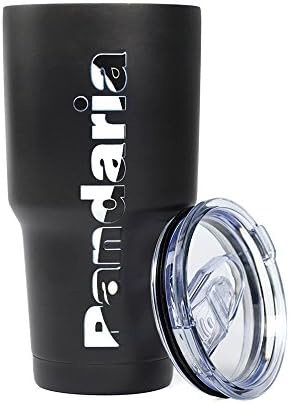Pandaria 30 oz Stainless Steel Vacuum Insulated Tumbler with Lid - Double Wall Travel Mug Water Coffee Cup for Ice Drink & Hot Beverage, Pandaria Black