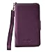 Navor Folio Wallet Case for iPhone 4 4S Pockets for Cards & Money, Clear Window Slot for License ID (Purple)