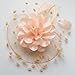 Fascinators Hats for Womens 50s Headwear with Veil Flower Cocktail Wedding Tea Party Church Derby Hat(1A-Peach)