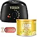 【Lemon Essential Oil】Yeelen Wax Warmer Hair Removal Waxing Kit with Essential Hard Wax Beans 10.58oz and 10 Wax Applicator Sticks At-home Waxing