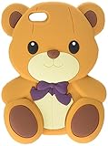 3D Brown Cute Teddy Bear Soft Silicone Case Cover for iPhone 5