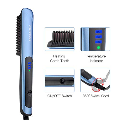 Straightener Brush Travel Hair Straightener Ceramic Heat Brush hair straightener 2 in 1 ANTI-SCALD Hair Straightening Comb