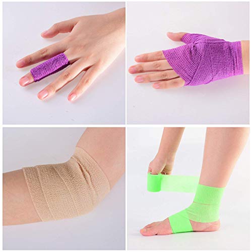 image for KISEER 15 Pieces Self Adhesive Bandage Wrap Rolls Elastic Self-Adheren