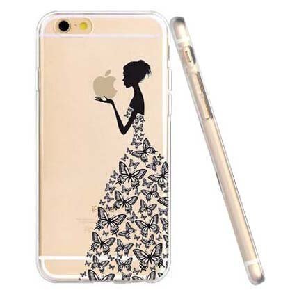 iPhone 6S Plus 5.5" Case, iPhone Logo in butterfly skirt girl hand Creative imaginative Case fo