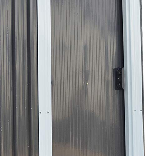 Ainfox Storage Shed, Lawn Garden Toolsheds Durable Paint Finish Steel Backyard Garden Black - Thumbnail 6