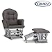 Graco Parker Semi-Upholstered Glider and Nursing Ottoman, Pebble Gray/Gray Cleanable Upholstered Comfort Rocking Nursery Chair with Ottoman