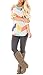 ZESICA Women's 3/4 Sleeve Multi Color Chevron Stripes Tunic Casual Blouse Tops