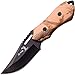 Elk Ridge - Outdoors Fixed Blade Knife - 6-in Overall, 3-in Black Stainless Steel Blade, Wood Handle, 1680D Nylon Sheath - Hunting, Camping, Survival (Camo)