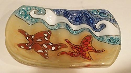 Handmade Fused Glass Dish Candy Soap Jewelry Trinkets (Color Starfish)