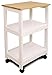 Catskill Craftsmen Utility Kitchen Cart/Microwave Stand, White Base with Natural Top