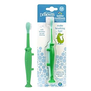 Dr. Brown’s Baby and Toddler Toothbrush, Crocodile 1-Pack, 1-4 Years