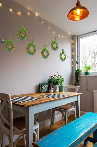Birthday Christmas Garland Wreath String LED Lights, Party Thanksgiving Wreaths Decorations Gift for Holiday Home Party Indoor Outdoor Deck Patio Backyard Fireplace Garden, Battery Operated with Timer - Thumbnail 4