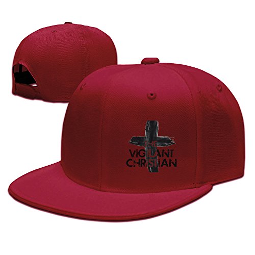 The Vigilant Christian Logo Unisex Solid Adjustable Baseball Cap Red