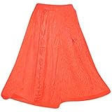 Mogul Interior Womens Peasant Skirt Red Berry Embroidered Summer Vacation A-Line Flirty Boho Maxi Skirts