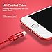 UGREEN Lightning to USB Cable Charging Cord MFI Certified Lightning Cable for iPhone 8, iPhone 7,7 Plus,6S,6 Plus,iPhone 5S,5C,5,iPad Mini,Mini 2 and iPad Air (1.5FT, Red)
