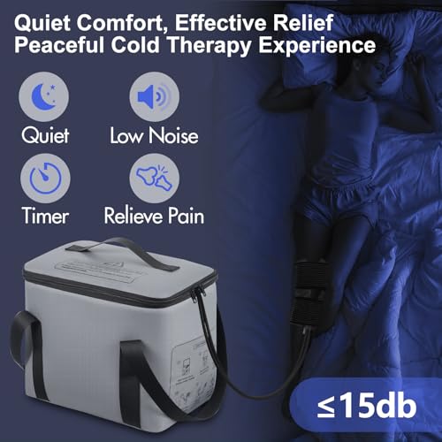 2026 Upgraded Ice Machine for Knee After Surgery, Portable Cold Therapy Machine with Timer, Silent Pump, Pain Relief System, Comfort Pad for Knees Waist Elbows Hip and Ankle, Dad Gifts & Mom Gifts