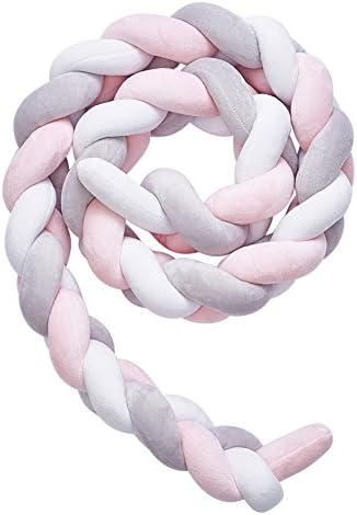 Kybbe Ins Nordic Plush Stuffer Long Knotted Braid Pillow Baby Crib Bumper Cushion Set Plush Knot Pillow Baby'S Room Decoration