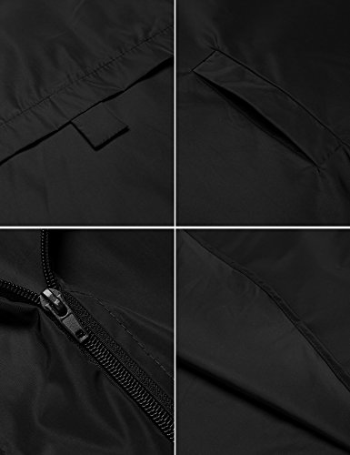 image for SoTeer Womens Black Poncho Outdoor Packable Water Proof Rain Jacket Ho