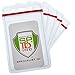 25 Pack - Heavy Duty Clear Vinyl Badge Holders for Vertical Name Badges - Great for Employee ID Card or Student ID - Water Resistant Sleeves with Red Resealable Top for Multiple Cards by Specialist ID