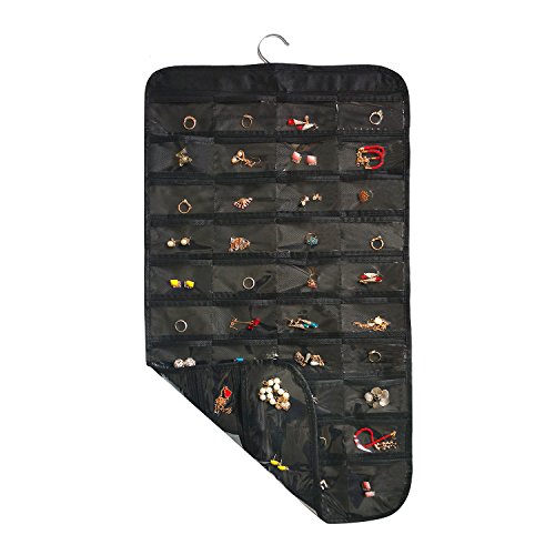 ComboCube Black 80 Pockets Hanging Jewelry Organizer(Hanger Included)
