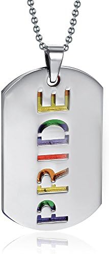 Topda123-Pride Rainbow 316L Stainless Steel Equality Pendant Necklace for LGBT Gay Les With Gift Box