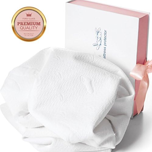 Premium Organic Bamboo Crib Mattress Pad Waterproof - Natural Baby Bed Mattress Topper Fitted Sheet Protector - Ultra Soft Toddler Mattress Cover - Hypoallergenic Breathable Non Toxic - Size 52x28x10