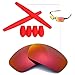 Walleva Fire Red Mirror Coated Polarized Replacement Lenses + Red Rubber Kit For Oakley X Squared Sunglasses