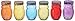 Style Setter Owl Colors Jars with Lids (Set of 6), Multicolor