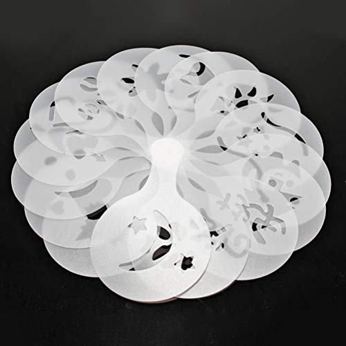 FILWO Kunststoff Kaffee Vorlage Set Kaffee Dekoration Schablonen Barista Vorlagen Latte Art Kaffee Girlande Schablone… – Bild 4