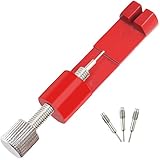 GOGOMY Watch Link Remover Tool Watch Repair Kit for Watch Band Spring Bar Link Pin Remover Kit, Pack of 3 Extra Pins, Red