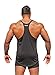 Physique Bodyware Men's Blank Y Back Stringer Tank Top. Made in USA. (X-Large, Black)