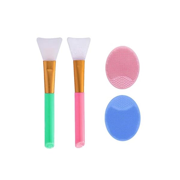 2-Pcs-Facial-Cleansing-Brush2-Pcs-Silicone-Face-Mask-Brush-Mini-Manual-Silicone-Face-Scrubber-Face-Massager-Brush-Anti-Aging-Skin-Cleanser-and-Deep-Exfoliator-Makeup-Tool-for-Facial-Skin-Care4-Pcs 2 Pcs Facial Cleansing Brush,2 Pcs Silicone Face Mask Brush Mini Manual Silicone Face Scrubber Face Massager Brush Anti…