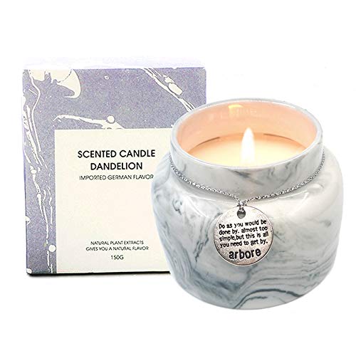 Natural Soy Wax Scented Candle, Aromatherapy Grey Marble Bowl Candle, Wild Bluebell Fragrance, Relax & Long Lasting Burning